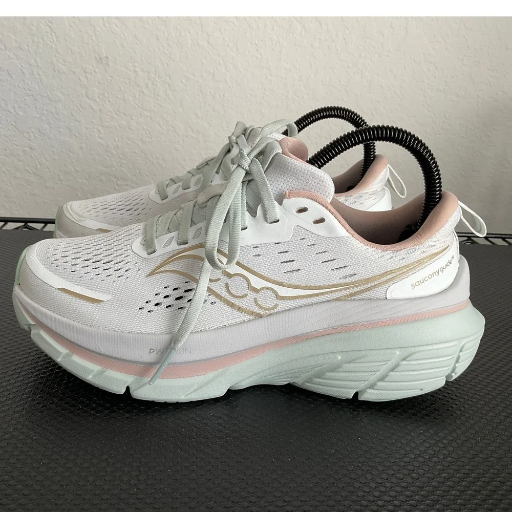 Saucony Guide 16 Womens Running Shoes White Beige Mint S10998-220 Size 7